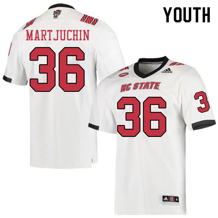 Youth #36 Alex Martjuchin NC State Wolfpack College Football Jerseys Sale-White - Click Image to Close